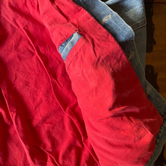 J CREW Denim Jacket USA Type 2 Pleated Vintage motorcycle Blanket Lined 1970s M - Picture 3 of 7